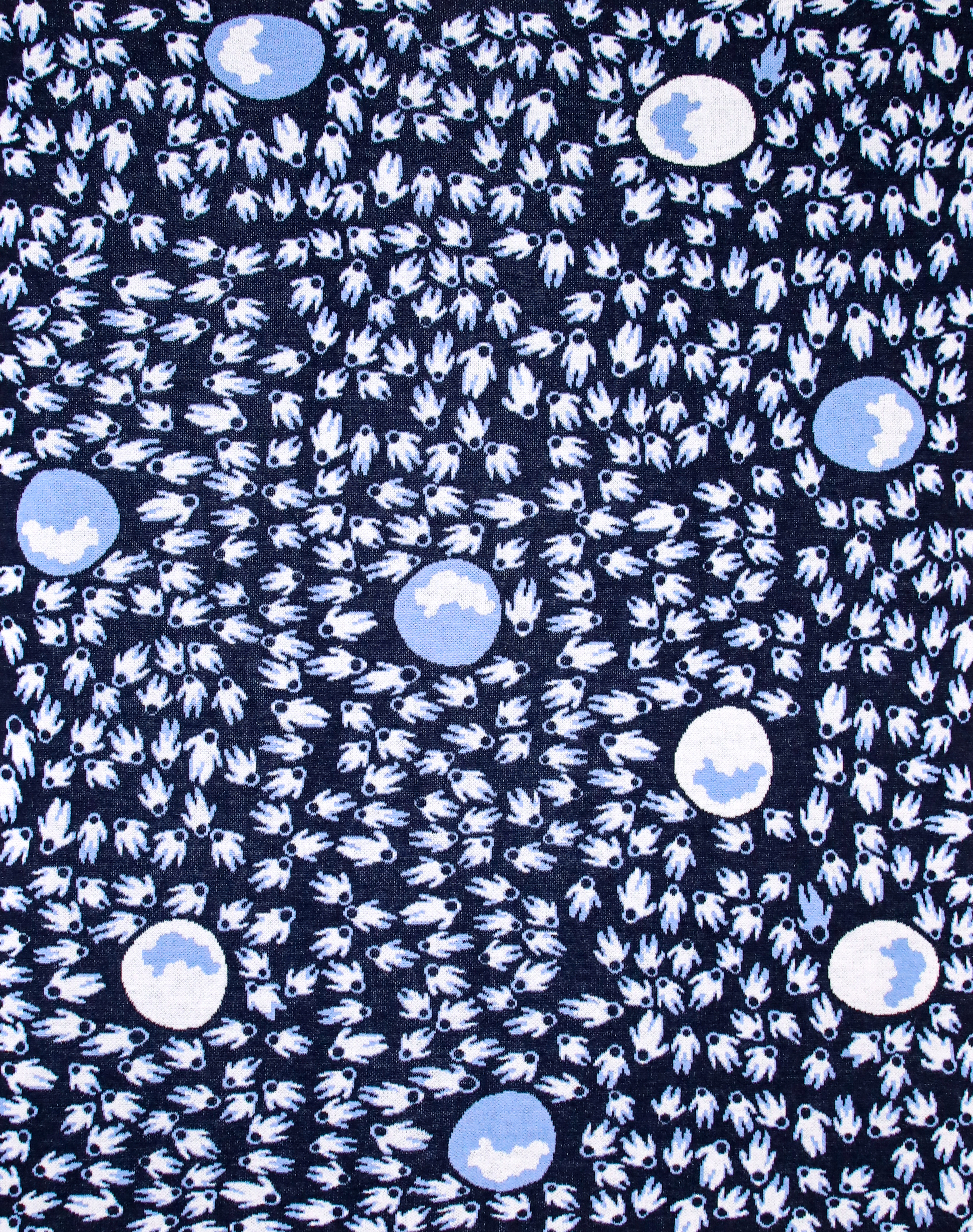 Эксклюзивный плед "Космос" дизайнер Л.Норсоян, цвет синий-белый-голубой